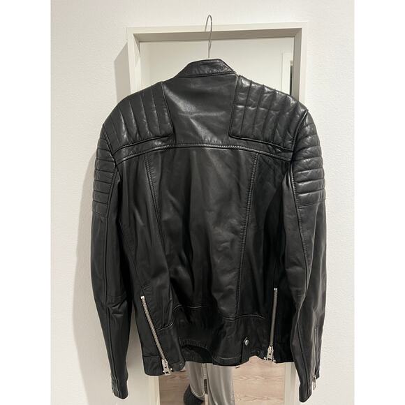 All Saints Jasper leather biker jacket in black - Picture 7 of 16